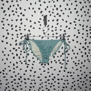 Eberjey Green Beach Glow Kate Tie Side Ruched Bikini Swim Bottoms